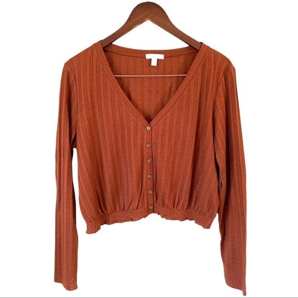 NWT Ribbed Button Front Cardigan Sweater - Picture 3 of 6